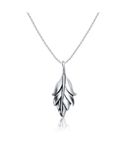 Leaf Designed Oxidized Silver Necklace SPE-3627